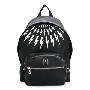 Neil Barrett Black Lightening Bolt Backpack Street wear